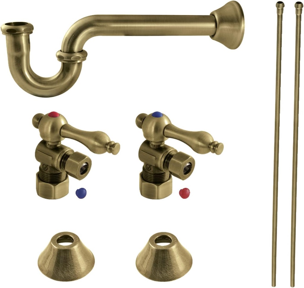 Kingston Brass CC53303LKB30 Trimscape Traditional Plumbing Sink Trim Kit with P-Trap in Antique Brass