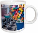 3dRose Gumball machine and vintage stools at ice cream shop. 15oz Mug