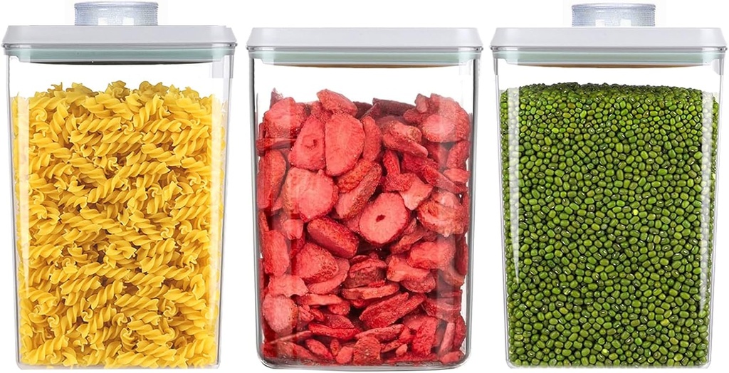 Pop Food Storage Containers Airtight Food Storage Containers Set with Lids Kitchen Pantry Organization and Storage, Stackable, BPA Free, 3 x 1.2Qt