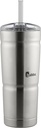 Bubba Envy Stainless Steel Tumbler with Straw, Stainless Steel with Clear Lid, 24oz