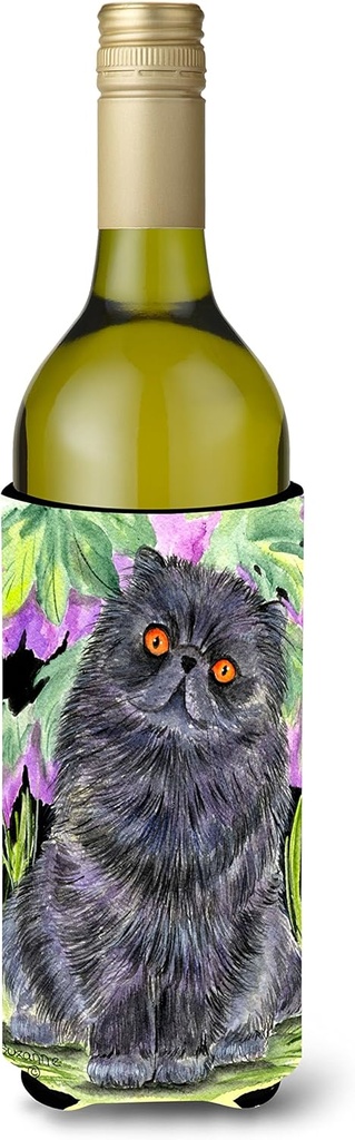 Caroline's Treasures SS8247LITERK Cat - Persian Wine Bottle Hugger Bottle Cooler Sleeve Hugger Machine Washable Collapsible Insulator Beverage Insulated Holder