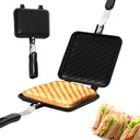 Toasted Sandwich Maker Non-stick Camping Toaster Quick Heating Toastie Maker Double Sided Sandwich Press with Non Slip Anti-Scald Handle for Bread Breakfast, Crimpet Sandwich Maker