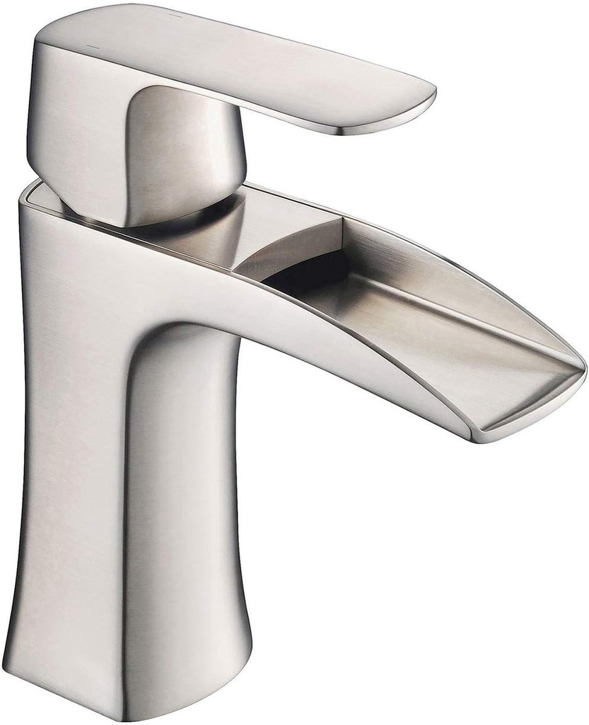 Blossom Waterfall Single Handle Bathroom Sink Faucet | One Hole Mounted | Brushed Nickel (F01 301 02)