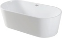 FerdY Shangri-La 67" Acrylic Freestanding Bathtub, Classic Oval Shape Freestanding Soaking Acrylic Bathtub, Modern White, cUPC Certified, Chrome Drain and Classic Slotted Overflow