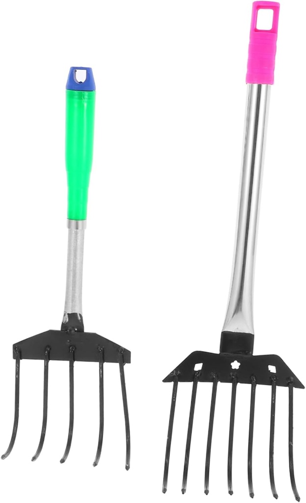 KESYOO 2Pcs Garden Hand Rake Teeth and Teeth Gardening Rakes for Work Soil Cultivation Weeding and Planting Durable Garden Tools for Flower Pots and Bed