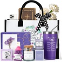 Christian Gifts for Women Faith, Birthday Gifts for Catholic Woman, Religious Grandma Mothers Day Gift w/Bible Verse Jar, Canvas Tote Bag, Optimistic Potato