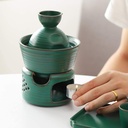 Sake Set Japanese Hot Sake Set Vintage Wine Set with Warmer, 4 Cups, Carafe & Heating Pot, Wine Cup Wine Glass Dispenser GYL24824