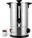 Coffee Urn Stainless Steel 8L/2.11gal Hot Water Urn with Faucet Large Capacity 50 Cups Coffee Maker Commercial Grade Hot Coffee Dispenser for Buffet, Catering, Wedding, Gathering