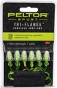Peltor Sport Tri-Flange Corded Reusable Earplugs, 3 Pair, Noise Reduction Rating (NRR) 26 dB, Comfortable Fit, Ideal For Range, Shooting & Hunting, Washable and Corded, Neon Yellow (97317-10C)