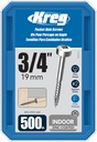 Kreg SPS-F075-500 Zinc Pocket Screws, 3/4 Inch #6 Fine Thread, Pan Head (500 Count)
