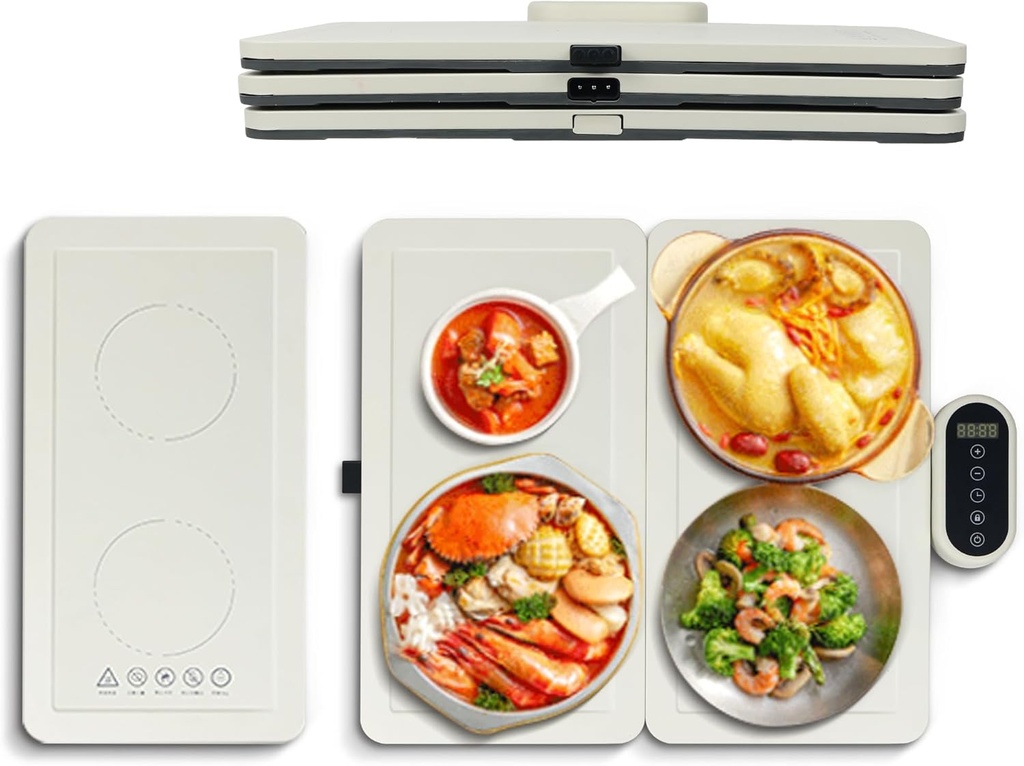 Electric Warming Mat for Food Splicable Food Warming Mat Quik Heat Folding Warmers Easy Cleaning Hot Plates Warming Trays for Buffets, Party, Countertop, Family dinner (4-Pallets)