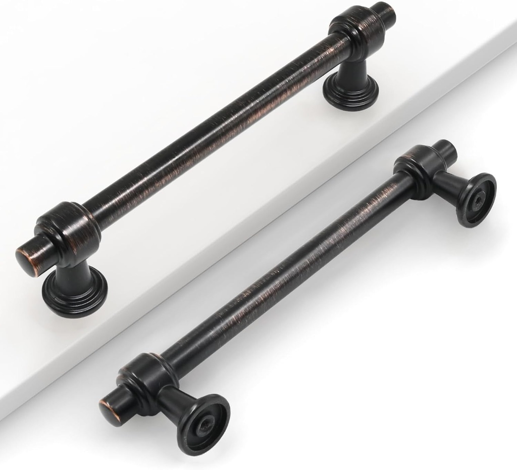 10 Pack 5"(128mm) Oil Rubbed Bronze Cabinet Pulls Kitchen Cabinet Handles Cabinet Hardware Drawer Pulls for Cupboard CK0081