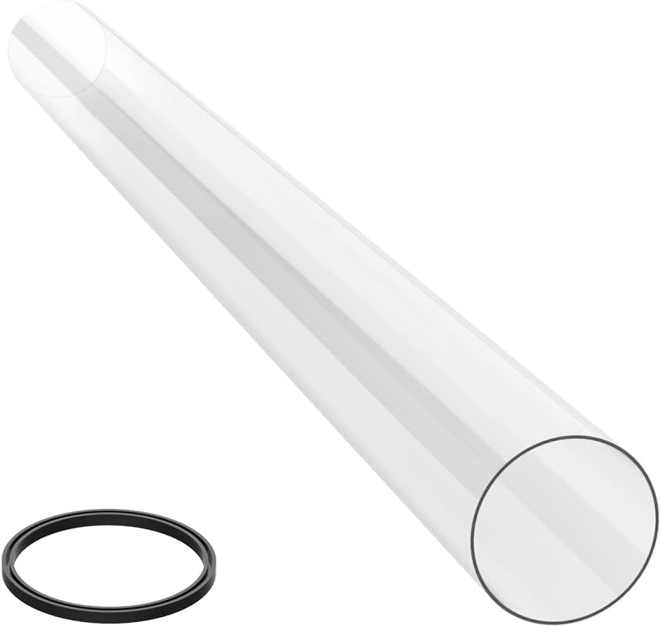 SafBbcue Patio Heater Glass Tube Replacement for 4-Sided Outdoot Liquid Propane Patio Heater, 49.5" Tall 4" Diameter Heater Temperature Resistant Quartz Glass Tube with Neoprene Ring