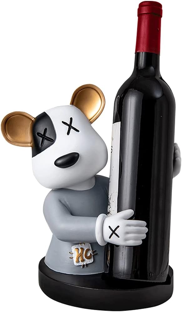 Creative Bear Decoration Wine Rack, Modern Light Luxury Living Room Wine Cabinet Decorations Home Furnishings New House Home Furnishings, Suitable for Living Rooms, Bars, Wine Cellars, Etc