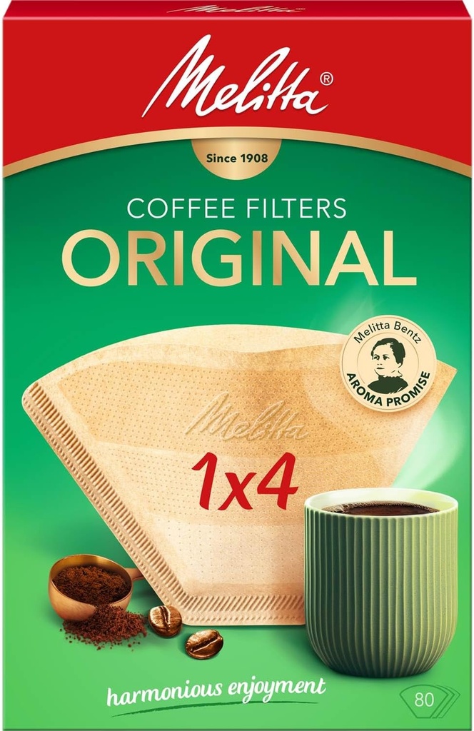 Melitta メンズビゲン Pack Original Size 1x4, 80, Filter Coffee Makers, Brown