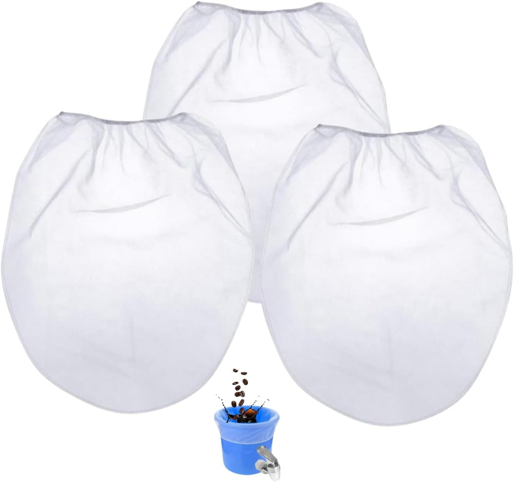 3Pack Cold Brew Coffee Filter Bag Reusable 5 Gallon Coffee Filter Compatible With Toddy Cold Brew System Strainer Bag, for 5 Gallon Commercial Brewers