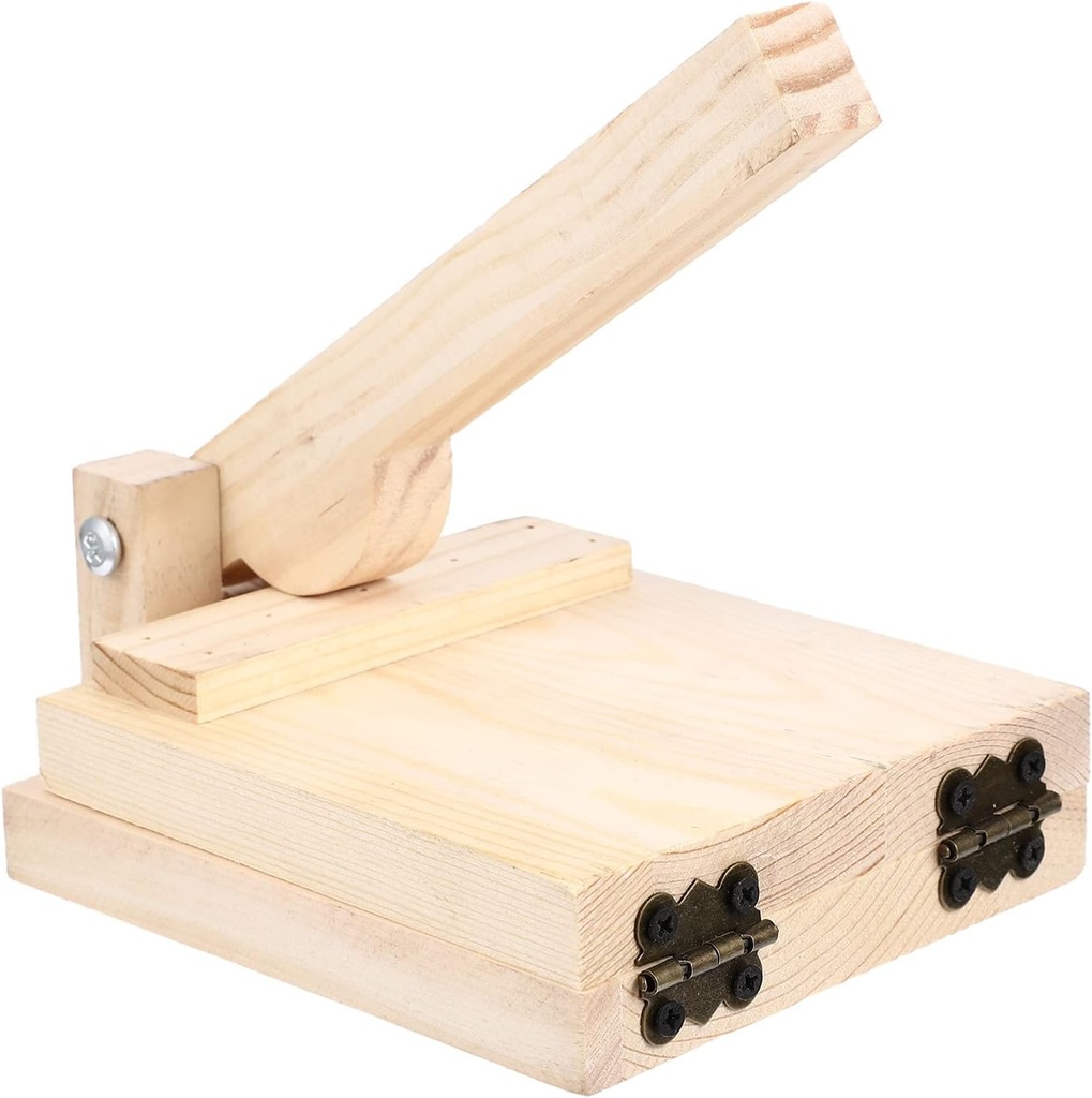 DOITOOL Wood Tortilla Press Dumpling Skin Maker Presser, Wood Dough Presser Traditional Tortilla Sope Maker, Heavy Duty Corn Tortilla Machine