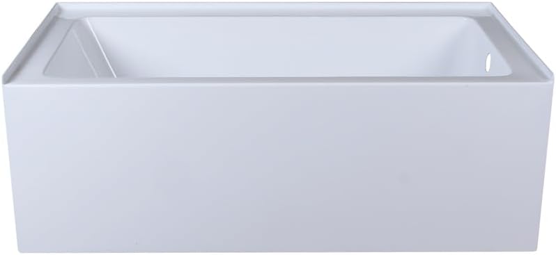 Liora Alcove Soaking Bathtub 32X60 Inch Right Drain, Modern Style, Glossy White
