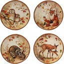 Certified International Pine Forest 10.5'' Dinner Plates, Large, Multicolor, Set of 4