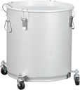 Fryer Grease Bucket 16 Gal, Fryer Oil Bucket With Lid, Oil Disposal Caddy w/Rust-Proof Coating, Coated Carbon Steel Oil Filter Pot With Caster Base, Oil Transport Container w/Lock Clips & Filter Bag