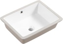 18in Undermount Bathroom Sink Rectangular, 18.1" x 13.8" Vessel Sink Rectrangle Undermount Bathroom Sink White Ceramic Lavatory Vanity Vessel Sink with Overflow