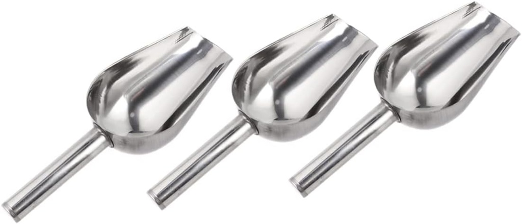 3pcs Stainless Steel Multi-purpose Ice Scoop Food Shovels for Rice Flour Nuts and Desserts for Parties and Home Use and Easy to Clean