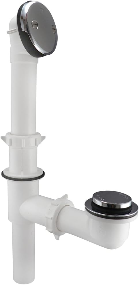 Plumb Pak Size, Polished Chrome 71W Foot Lok Stop Bathtub Drain Kit, 1-1/2-Inch Fits All Standard Tubs