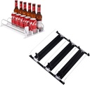 38cm Drink Organizer, Fridge Soda Can Automatic Pusher Glide 12oz 16oz 20oz Soda Dispenser Widely Used for Home Kitchen (Black)