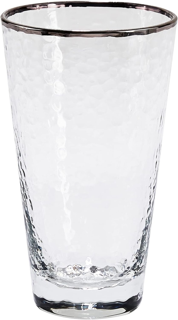 Split P Silver Metallic Rim Highball Set of 4
