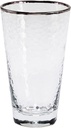 Split P Silver Metallic Rim Highball Set of 4