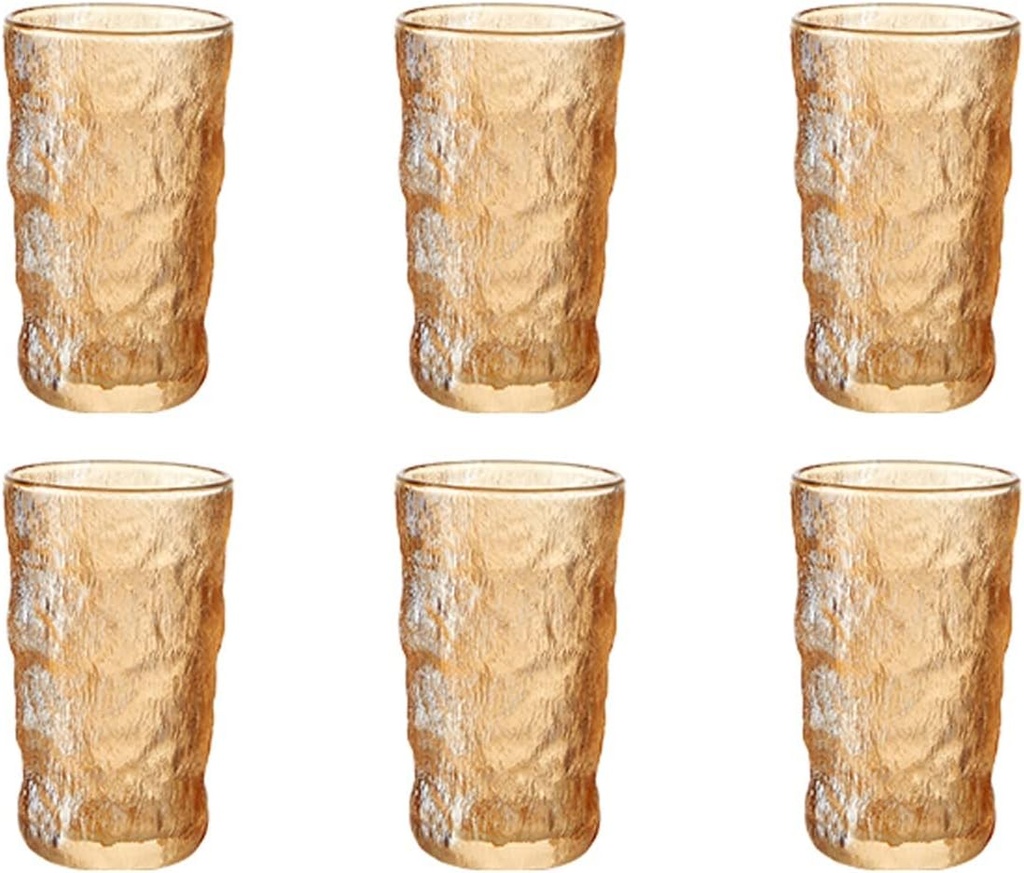 Water Glasses 6 Pcs/Set Drinking Glasses Water Tumbler Reusable Glass Bowls Stackable for Mixed Drinks, Water, Juice, Beer, Cocktail Drinking Glasses (Color : C)