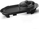 Indoor Korean Barbecue Grill Portable Electric Grill, BBQ Hot Pot Double Pot, One-Piece Electric Cooker, Electric Hot Pot Electric Barbecue Electric Baking Pan, Barbecue Grills (Size : Medium)