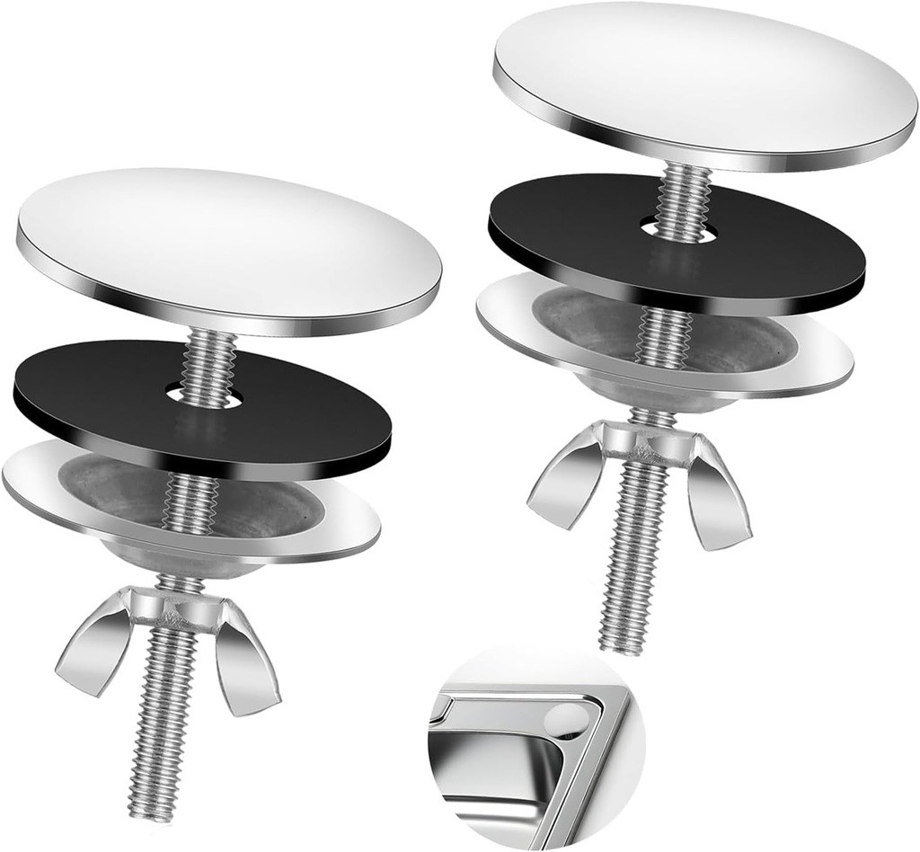 Sink Hole Cover Stainless Steel 304 Chrome-2 Pack, Kitchen Sink Tap Faucet Hole Cover 50mm/2 Inch, Chonphan Spare Blanking Hole Cover for Kitchen and Bathroom Sink Decoration- Sliver