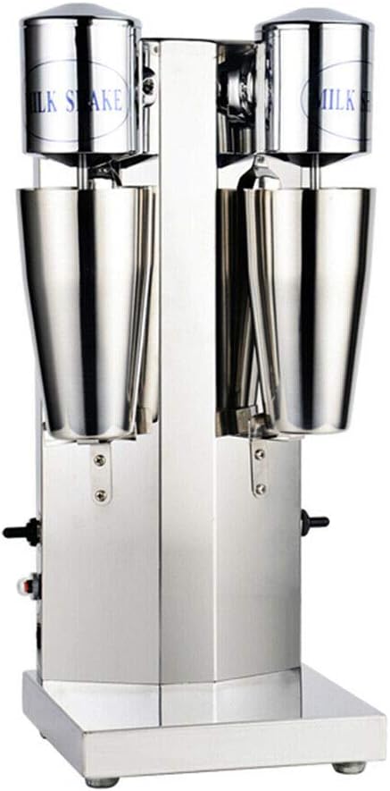 Electric Milkshake Maker, Double Head Milkshake Maker Machine 110V 14000RPM Commercial Stainless Steel Milk Shake Machine Speed Adjustable Drink Mixer Used To Make Smoothies and Milk Foam