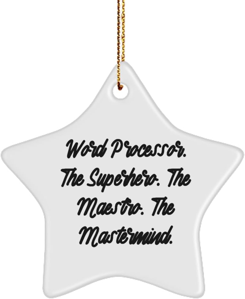 Nice Word Processor Gifts, Word Processor. The Superhero. The, Cool Birthday Star Ornament for Men Women from Colleagues, Personalized Gifts, Engraved Gifts, Custom Gifts, One of a Kind Gifts, Unique