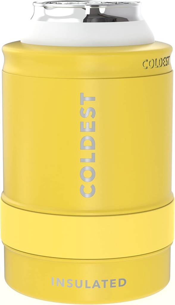 COLDEST Standard Can Cooler for Beer, Soda, Sparkling Water | Vacuum Insulated Stainless Steel Drink Sleeve Holder for 12 oz Regular Cans