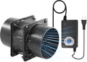 3.15" Exhaust Fan with 2-Pack 3" Duct Connector Flanges and Speed Controller 1500-5000rpm for 3D Printing, Laser Engraving and other DIY Ventilation Projects