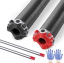 One Pair of 2" Garage Door Torsion Springs, Electrophoresis Coated Garage Spring Set for Replacement with Non-Slip Winding Bars - Size 234x2x27"