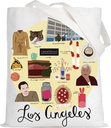 LEVLO Los Angeles Tote Bag Nick & Schmidt & Jess Fans Gift Nick & Jess Reusable Grocery Bag