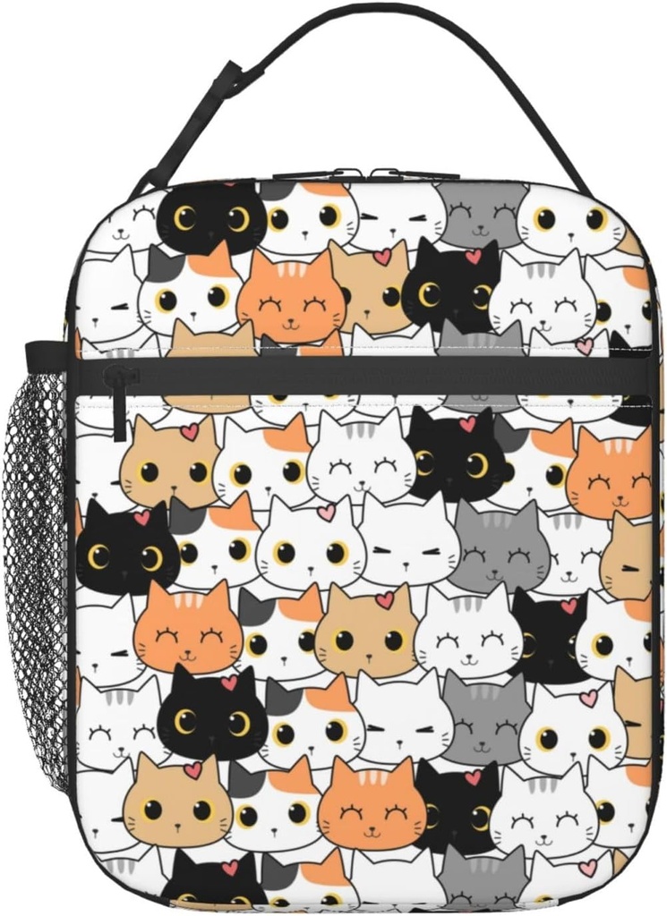 Cat Reusable Lunch Box Insulation Lunch Bag Containers Tote Handbag Ice Packs For Women Men Teens Girls