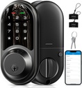 Veise RZ06 Smart Lock for Front Door with App Control, Keyless Entry, Electronic Digital Deadbolt with Touchscreen Keypad Set, Smart Deadbolt, Auto Lock, Easy Installation, Matte Black