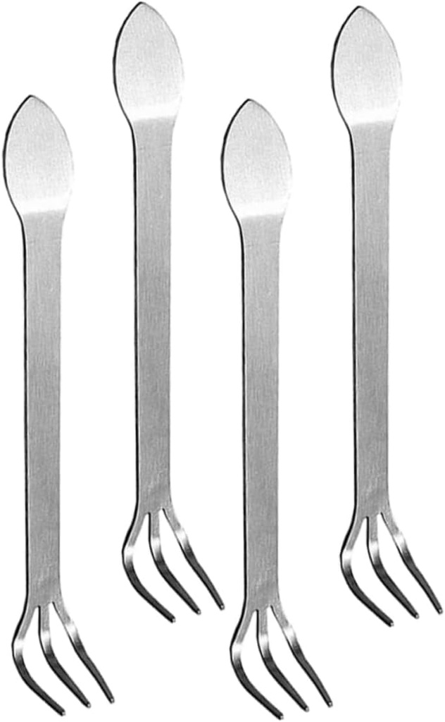 4Pcs Mini Stainless Steel Cultivator Rake Dual Head Hand Tool for Weeding Soil Loosening Small Gardens for Potted Plants Tight Spaces