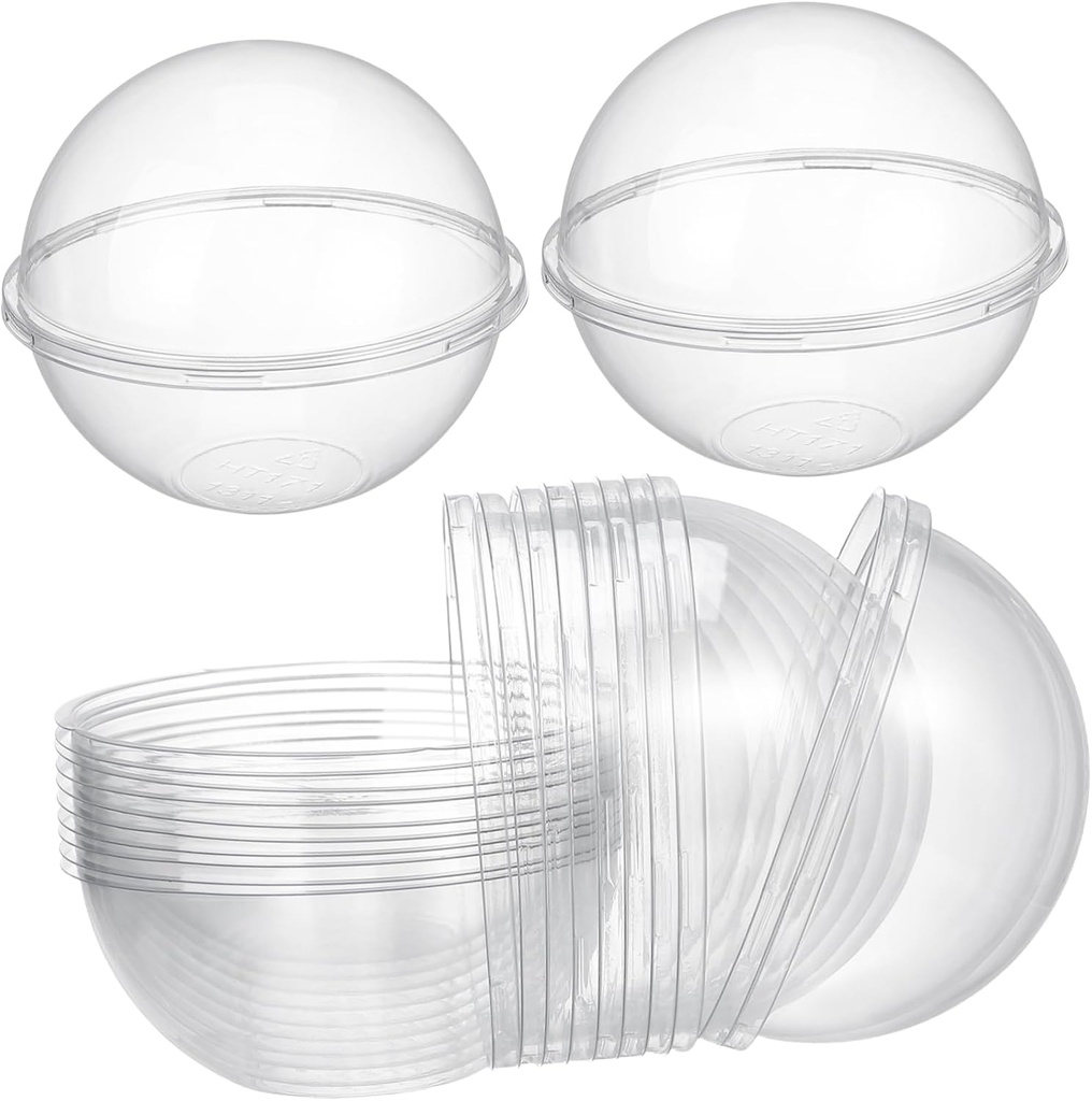 Mobestech 10Pcs Portable Transparent Ball Shape Cake Container Mousse Ball Cake Box Lightweight Plastic Design for Safe Cake Transport for Desserts and Pastries
