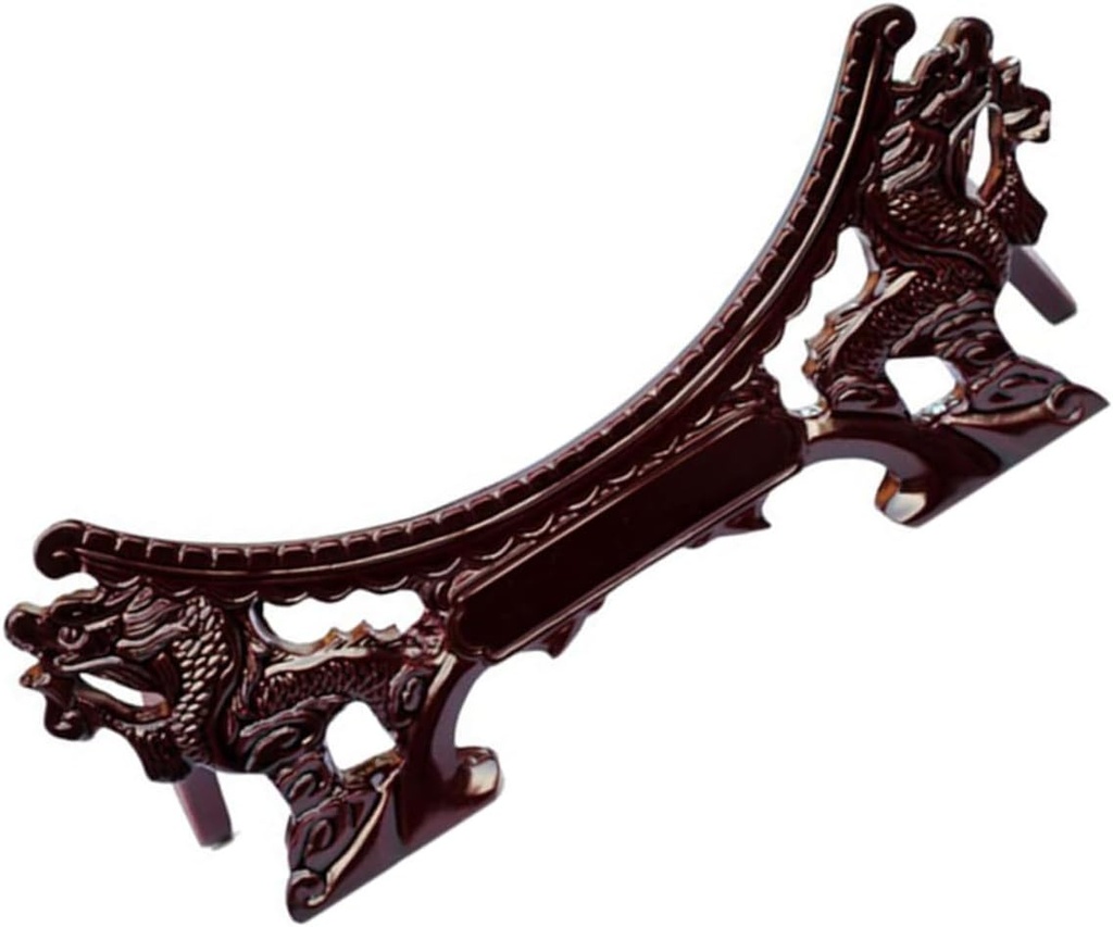 Wood Plate Storage Rack Decorative Chinese Plate Holder for Display Stylish Design Compact and Stable Support for Platter Stands for Home Decor