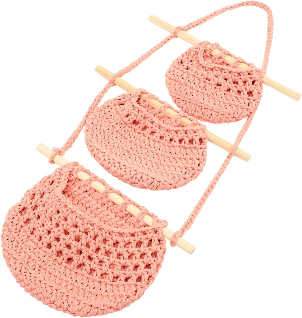 Cabilock Fruit Storage Basket for Kitchen 3 Tier Woven Hanging Boho Macrame Basket Boho Kitchen Accessories Hanging Fruit Baskets for Decor