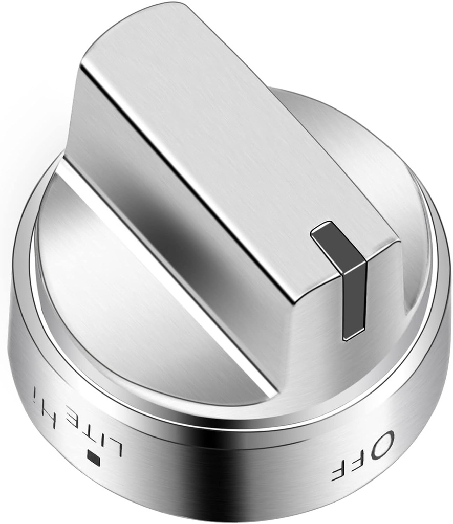 AMI PARTS Stainless Steel WB03X24818 Gas Stove Knob Replacement,Compatible with GE Stove knobs PS11729081 AP5989029 Replacement Ge Stove Knobs (Not Universal)