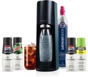 SodaStream Terra Sparkling Water Maker Bundle in Black - includes CO2, Carbonating Bottle, and Pepsi® Zero Sugar, Starry® Zero Sugar and MTN Dew® Zero Sugar 4-Flavor Variety Pack