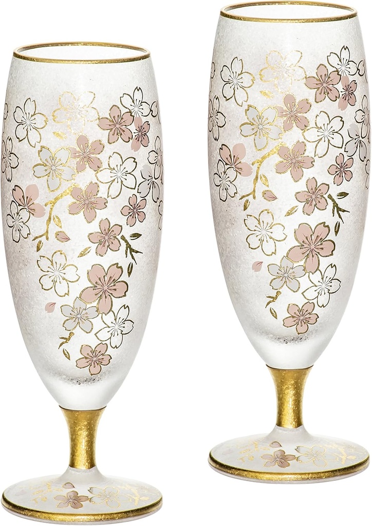 Aderia EL DORADO Sake Glass Pair Set 4.2 oz Made in Japan (SAKURA PAIR)