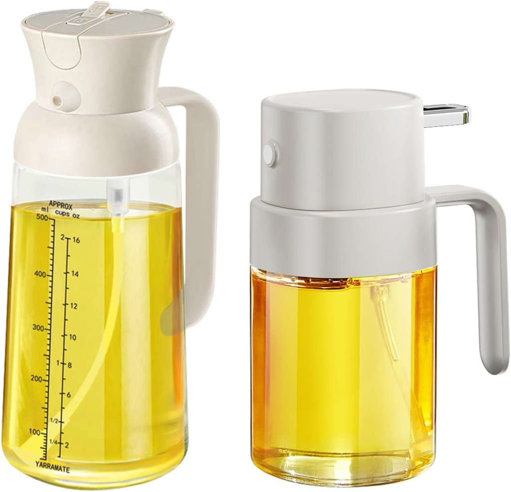 YARRAMATE 550ml Oil Dispenser & 200ml Mini Oil Sprayer (White)