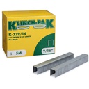 K-779/14, 9/16” Leg Length by 1/2" Wide Crown Heavy-Duty Galvanized Plier Staples, 5000 Per Package, for stapling Trays, Lids, Bags, Header Cards, Fastening End Caps and Container Inserts
